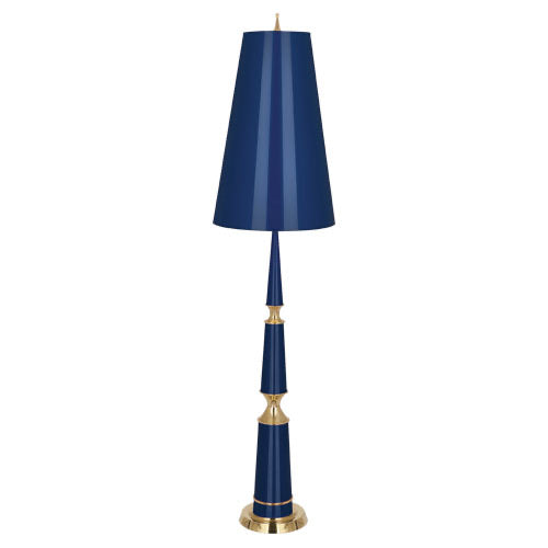 Jonathan Adler Versailles Floor Lamp-Robert Abbey Fine Lighting-ABBEY-C902-Floor LampsNavy Lacquered / Blue Shades-10-France and Son