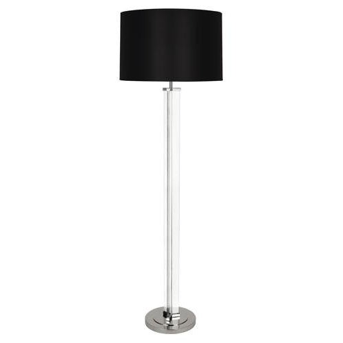 Fineas Floor Lamp-Robert Abbey Fine Lighting-ABBEY-S473B-Floor LampsClear Glass Black Painted Opaque-1-France and Son