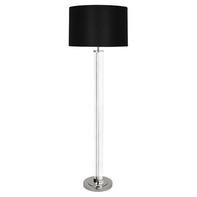 Fineas Floor Lamp-Robert Abbey Fine Lighting-ABBEY-S473B-Floor LampsClear Glass Black Painted Opaque-1-France and Son
