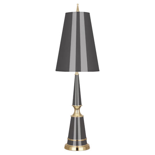 Jonathan Adler Versailles Table Lamp-Robert Abbey Fine Lighting-ABBEY-A901-Table LampsAsh Lacquered / Black Shades-1-France and Son