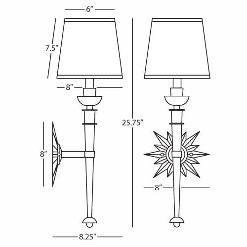 Cosmos Wall Sconce-Robert Abbey Fine Lighting-ABBEY-1016-Wall Lighting-2-France and Son