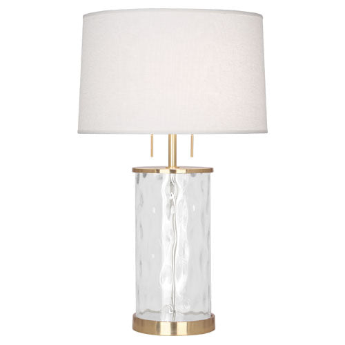 Gloria Table Lamp-Robert Abbey Fine Lighting-ABBEY-1440-Table LampsModern Brass Finish Wavy Glass Body-1-France and Son