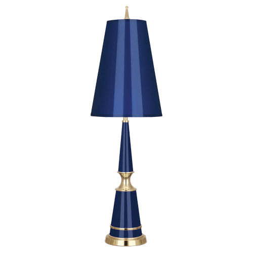 Jonathan Adler Versailles Table Lamp-Robert Abbey Fine Lighting-ABBEY-C901-Table LampsNavy Lacquered / Blue Shades-10-France and Son