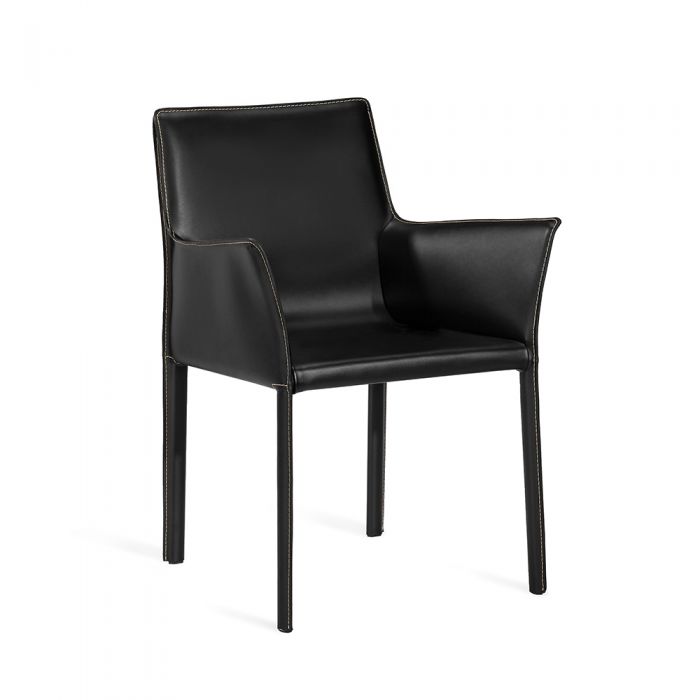 Jada Arm Chair-Interlude-INTER-149157-Dining ChairsBLACK NIGHT-1-France and Son