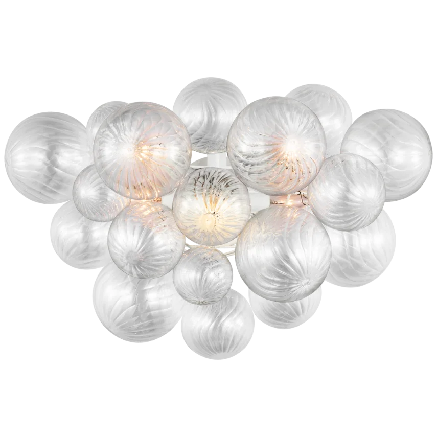 Tiara Large Sconce-Visual Comfort-VISUAL-JN 2006PW-CG-Wall LightingPlaster White-Clear Swirled Glass-3-France and Son