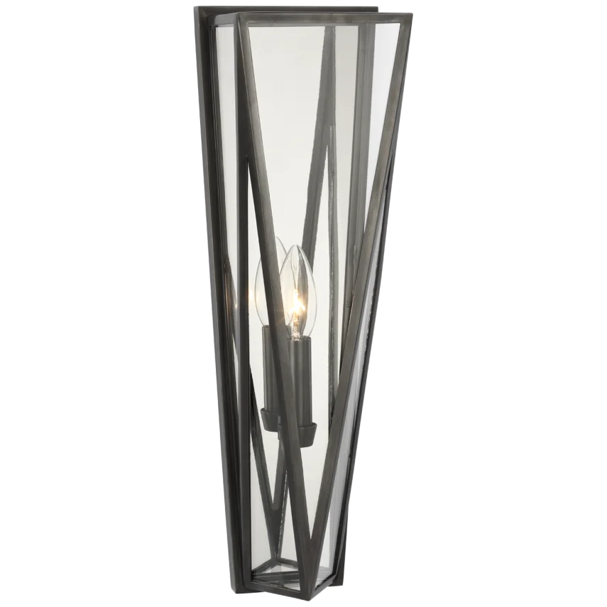 Lorino Medium Sconce-Visual Comfort-VISUAL-JN 2240BZ-CG-Wall LightingBronze-Clear Glass-4-France and Son