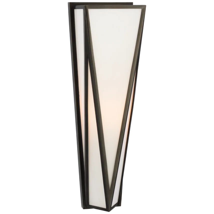 Lorino Medium Sconce-Visual Comfort-VISUAL-JN 2240BZ-WG-Wall LightingBronze-White Glass-3-France and Son