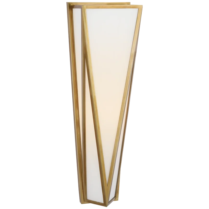 Lorino Medium Sconce-Visual Comfort-VISUAL-JN 2240HAB-WG-Wall LightingHand-Rubbed Antique Brass-White Glass-5-France and Son