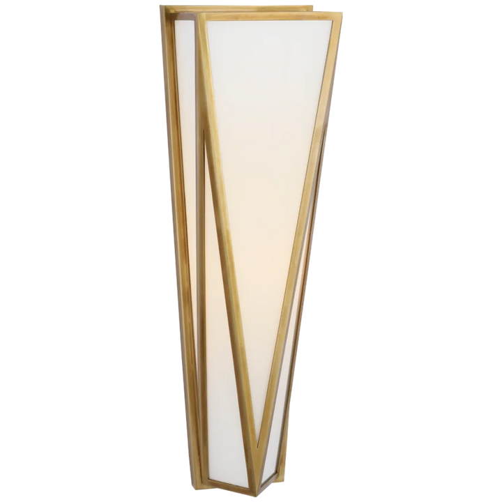 Lorino Medium Sconce-Visual Comfort-VISUAL-JN 2240HAB-WG-Wall LightingHand-Rubbed Antique Brass-White Glass-5-France and Son