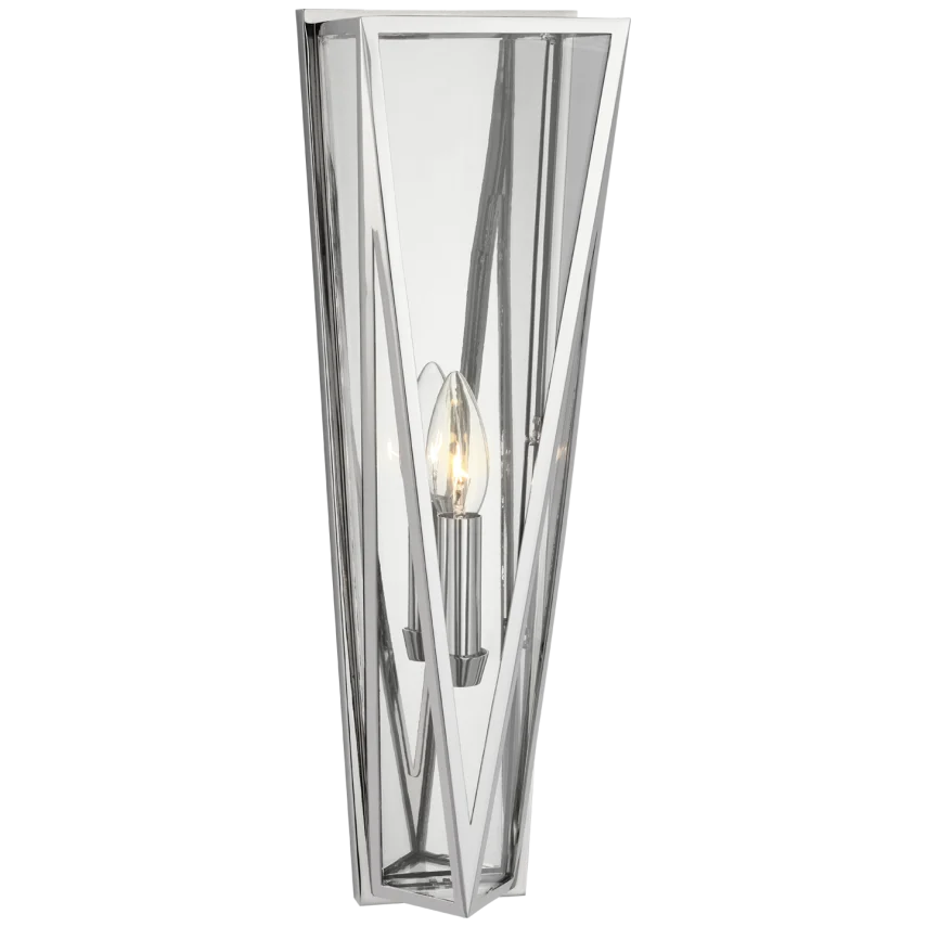 Lorino Medium Sconce-Visual Comfort-VISUAL-JN 2240PN-CG-Wall LightingPolished Nickel-Clear Glass-2-France and Son