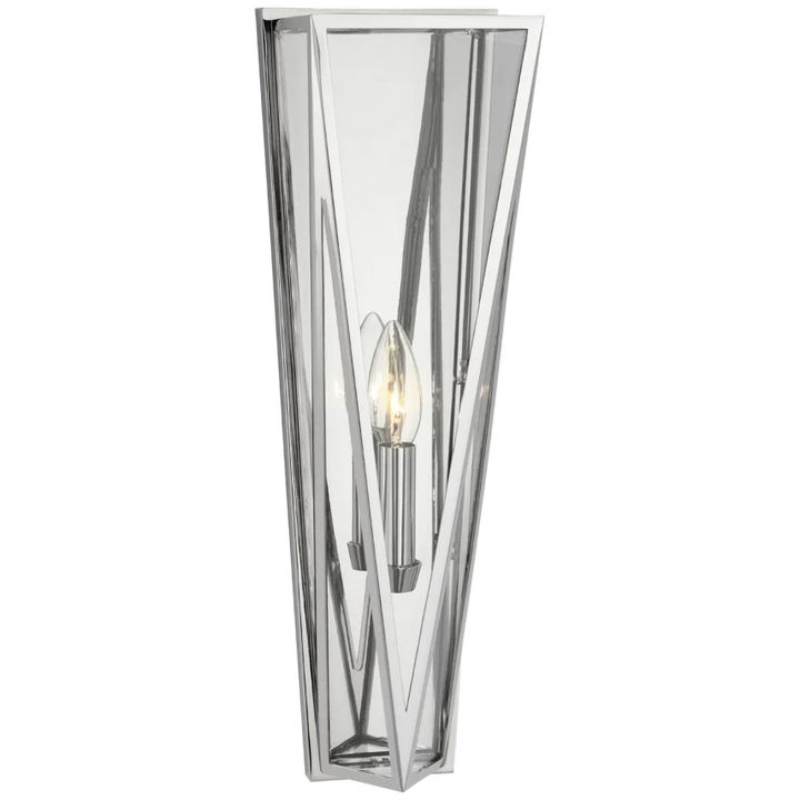 Lorino Medium Sconce-Visual Comfort-VISUAL-JN 2240PN-CG-Wall LightingPolished Nickel-Clear Glass-2-France and Son