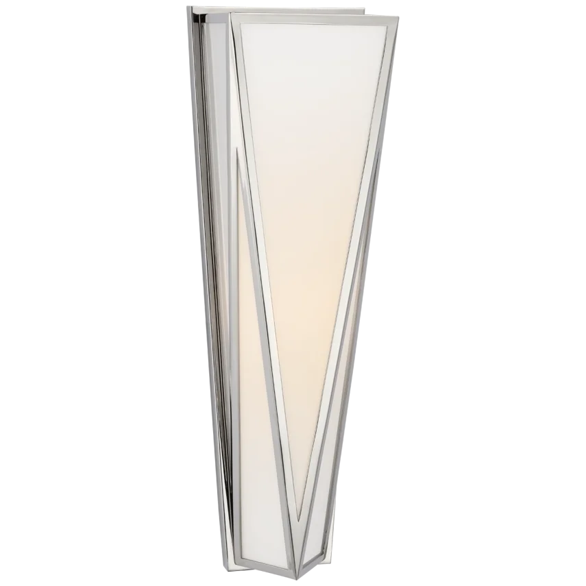Lorino Medium Sconce-Visual Comfort-VISUAL-JN 2240PN-WG-1-Wall LightingPolished Nickel-White Glass-1-France and Son