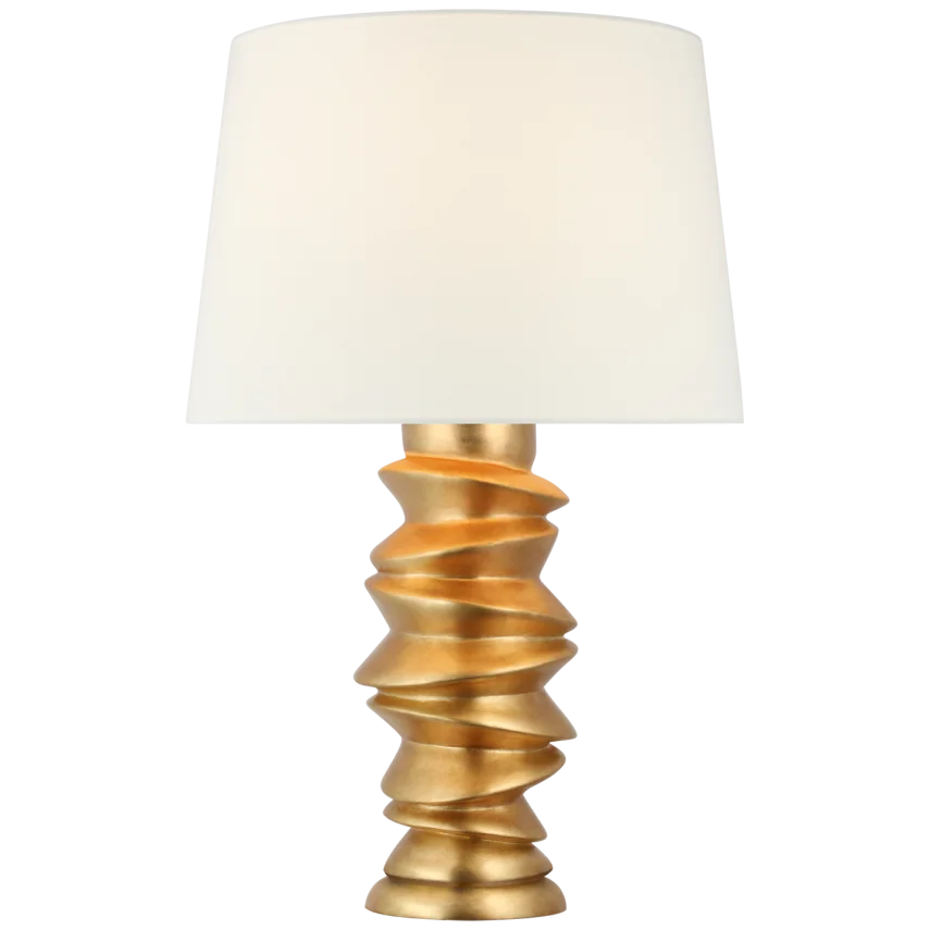 Kassey Medium Table Lamp-Visual Comfort-VISUAL-JN 3005AGL-L-Table LampsAntique Gold Leaf With Linen Shade-2-France and Son
