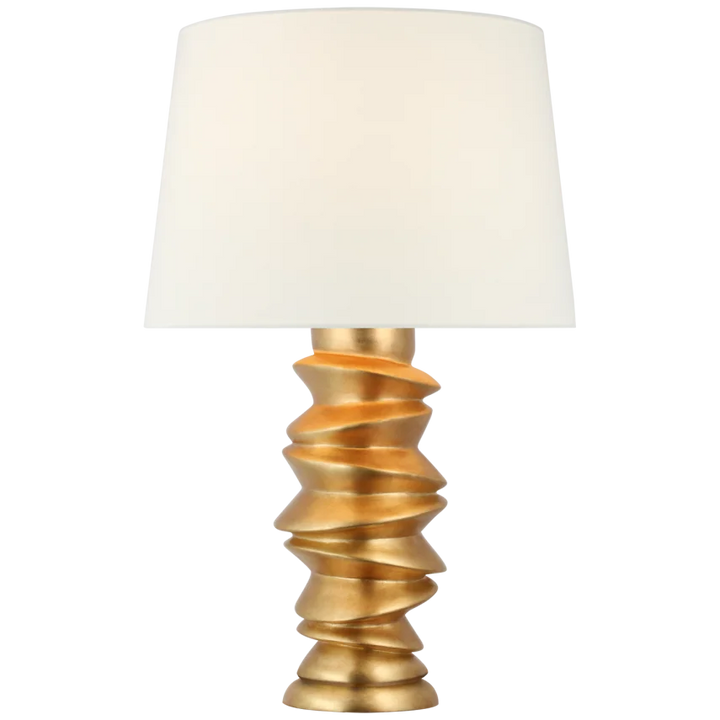 Kassey Medium Table Lamp-Visual Comfort-VISUAL-JN 3005AGL-L-Table LampsAntique Gold Leaf With Linen Shade-2-France and Son