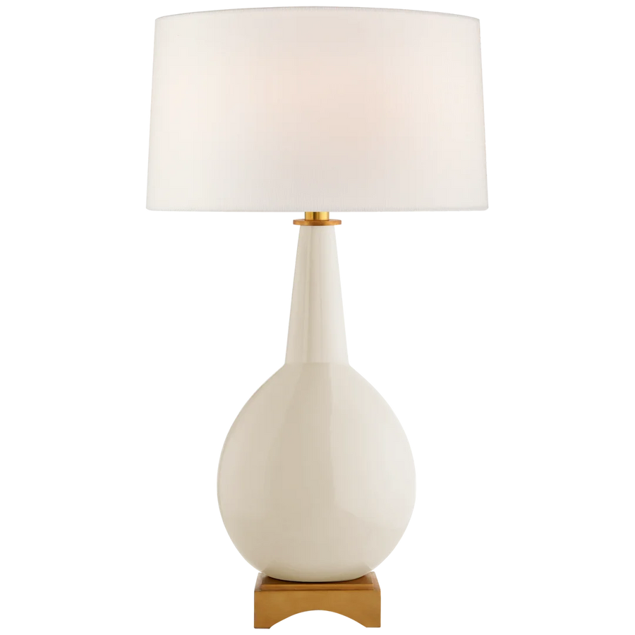 Anthony Large Table Lamp-Visual Comfort-VISUAL-JN 3605IVO-L-Table LampsIvory-Linen Shade-1-France and Son