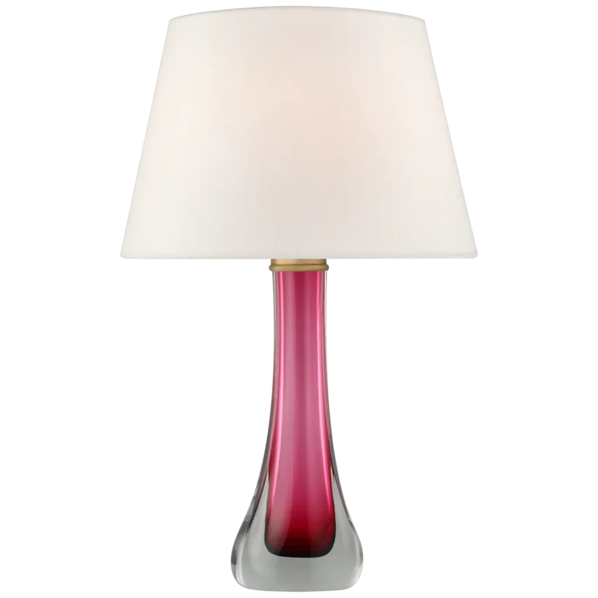 Chrusty Large Table Lamp-Visual Comfort-VISUAL-JN 3711CER-L-Table LampsCerise-Linen Shade-5-France and Son