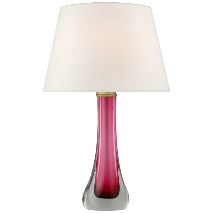 Chrusty Large Table Lamp-Visual Comfort-VISUAL-JN 3711CER-L-Table LampsCerise-Linen Shade-5-France and Son