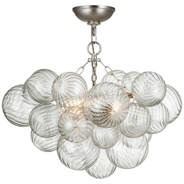 Tiara Semi-Flush Mount-Visual Comfort-VISUAL-JN 4110BSL/CG-Flush MountsBurnished Silver Leaf and Clear Swirled Glass-1-France and Son