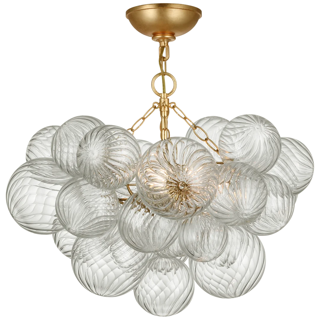 Tiara Semi-Flush Mount-Visual Comfort-VISUAL-JN 4110G/CG-Flush MountsGild and Clear Swirled Glass-2-France and Son