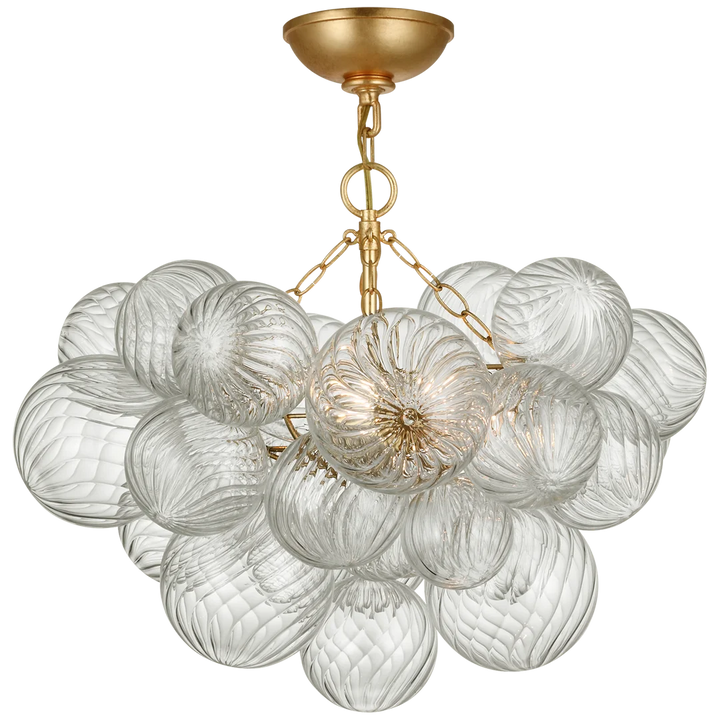 Tiara Semi-Flush Mount-Visual Comfort-VISUAL-JN 4110G/CG-Flush MountsGild and Clear Swirled Glass-2-France and Son