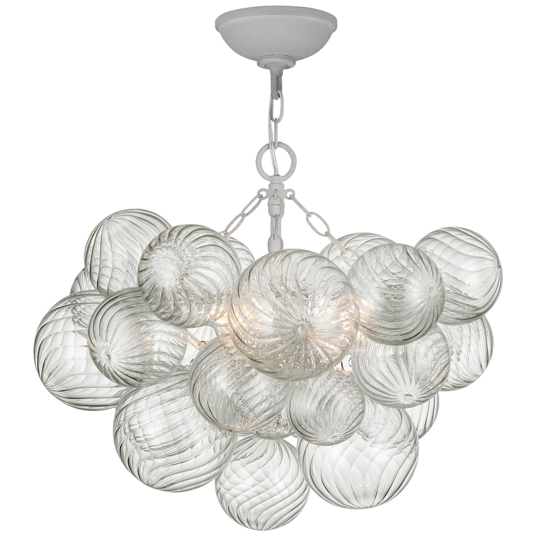 Tiara Semi-Flush Mount-Visual Comfort-VISUAL-JN 4110PW/CG-Flush MountsPlaster White and Clear Swirled Glass-3-France and Son