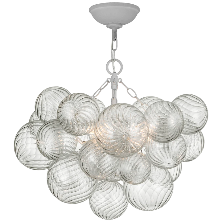 Tiara Semi-Flush Mount-Visual Comfort-VISUAL-JN 4110PW/CG-Flush MountsPlaster White and Clear Swirled Glass-3-France and Son