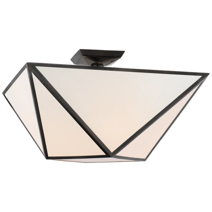 Loreno Large Semi - Flush Mount-Visual Comfort-VISUAL-JN 4241BZ-WG-Flush MountsBronze-White Glass-4-France and Son