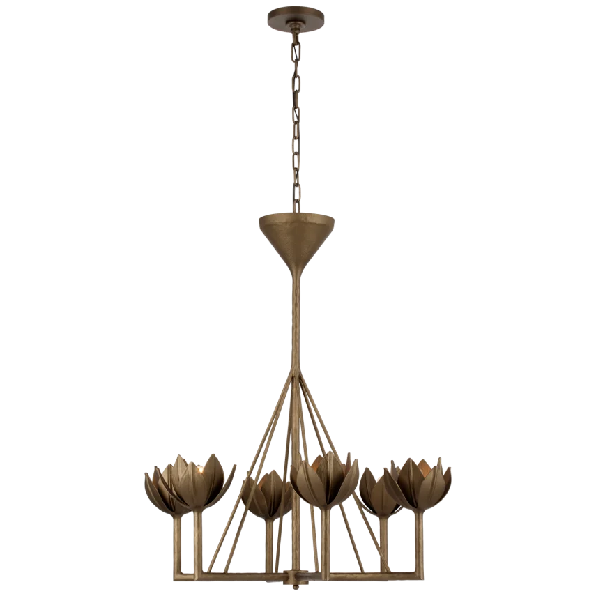 Albro Small Single Tier Chandelier-Visual Comfort-VISUAL-JN 5003ABL-Chandeliers-1-France and Son