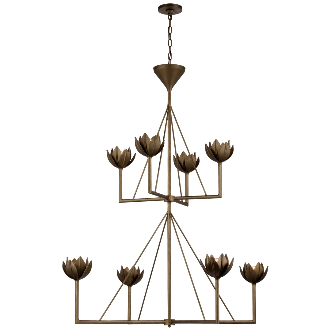 Aleto Large Two Tier Chandelier-Visual Comfort-VISUAL-JN 5006ABL-Chandeliers-1-France and Son