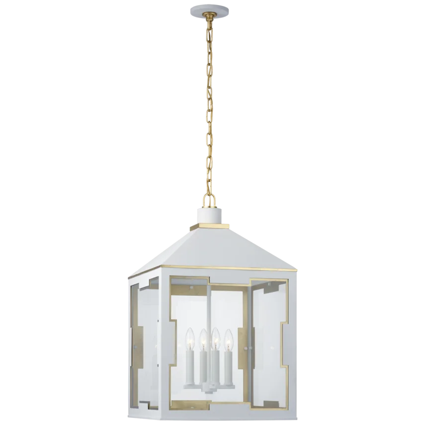 Orland Medium Lantern-Visual Comfort-VISUAL-JN 5032SW/G-CG-PendantsSoft White and Gild-Clear Glass-3-France and Son