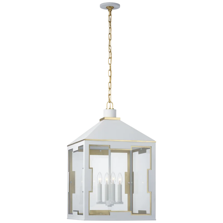 Orland Medium Lantern-Visual Comfort-VISUAL-JN 5032SW/G-CG-PendantsSoft White and Gild-Clear Glass-3-France and Son