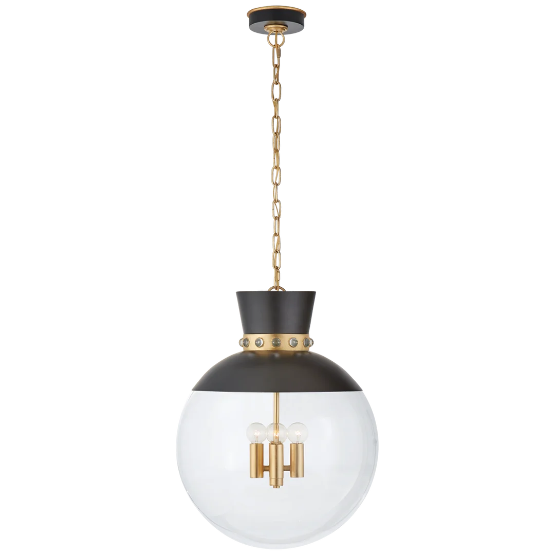 Lucy Pendant-Visual Comfort-VISUAL-JN 5052MBK/G-CG-PendantsLarge-Matte Black and Gild-Clear Glass-3-France and Son