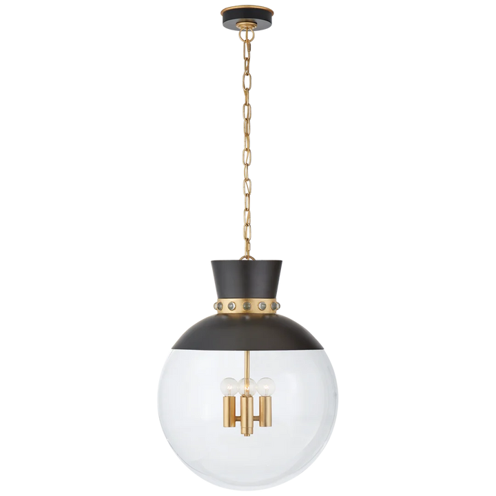 Lucy Pendant-Visual Comfort-VISUAL-JN 5052MBK/G-CG-PendantsLarge-Matte Black and Gild-Clear Glass-3-France and Son