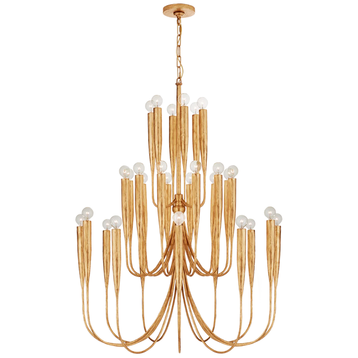 Acai Large Chandelier-Visual Comfort-VISUAL-JN 5072AGL-ChandeliersAntique Gold Leaf-1-France and Son