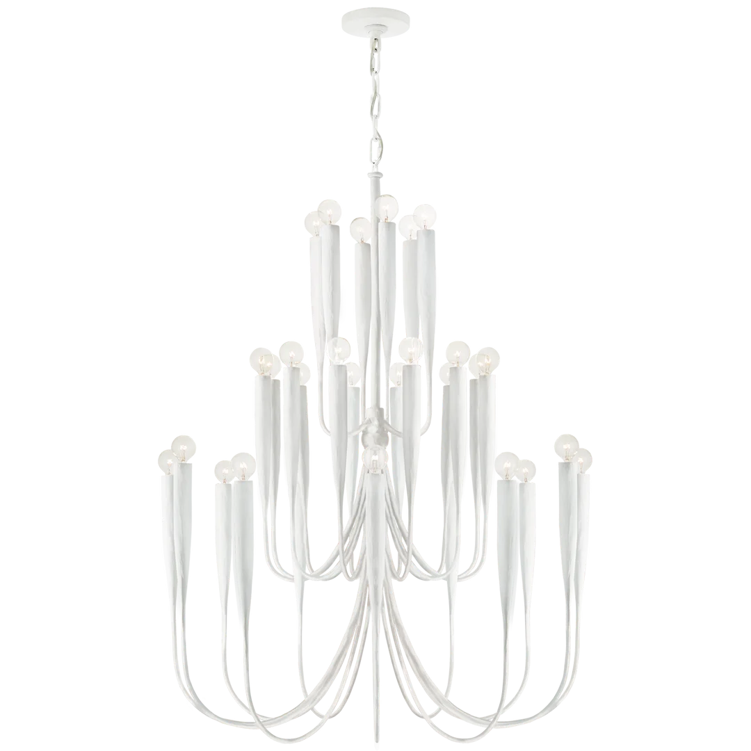 Acai Large Chandelier-Visual Comfort-VISUAL-JN 5072PW-ChandeliersPlaster White-3-France and Son