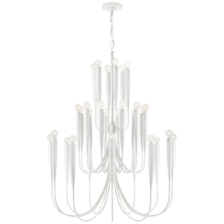 Acai Large Chandelier-Visual Comfort-VISUAL-JN 5072PW-ChandeliersPlaster White-3-France and Son