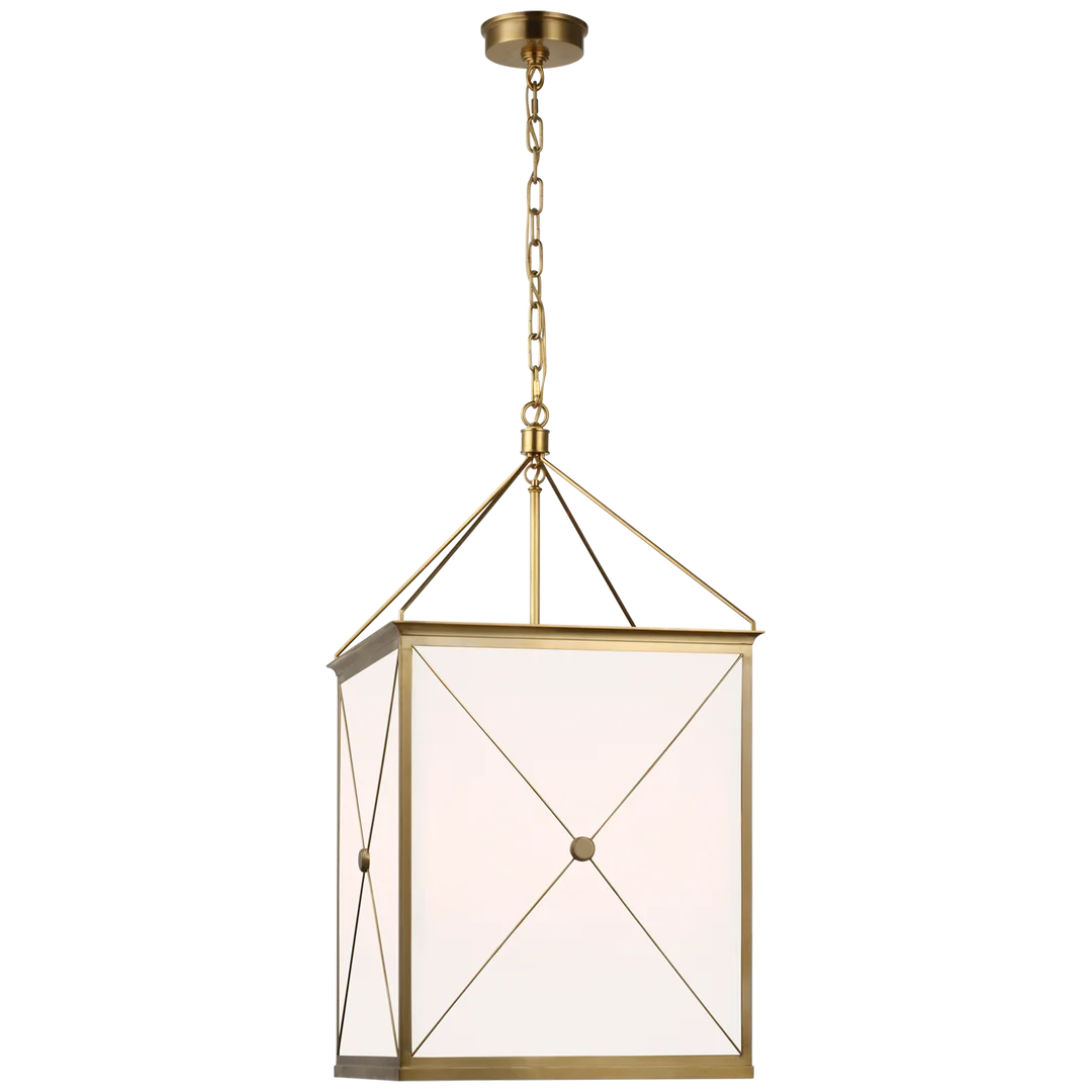 Roma Medium Lantern-Visual Comfort-VISUAL-JN 5087AB-WG-lanternsAntique-Burnished Brass With White Glass-2-France and Son