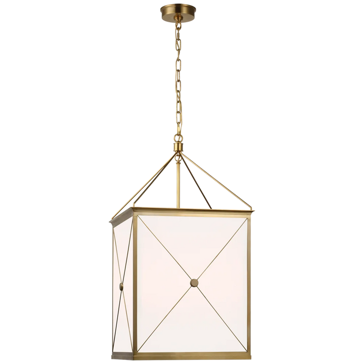 Roma Medium Lantern-Visual Comfort-VISUAL-JN 5087AB-WG-lanternsAntique-Burnished Brass With White Glass-2-France and Son