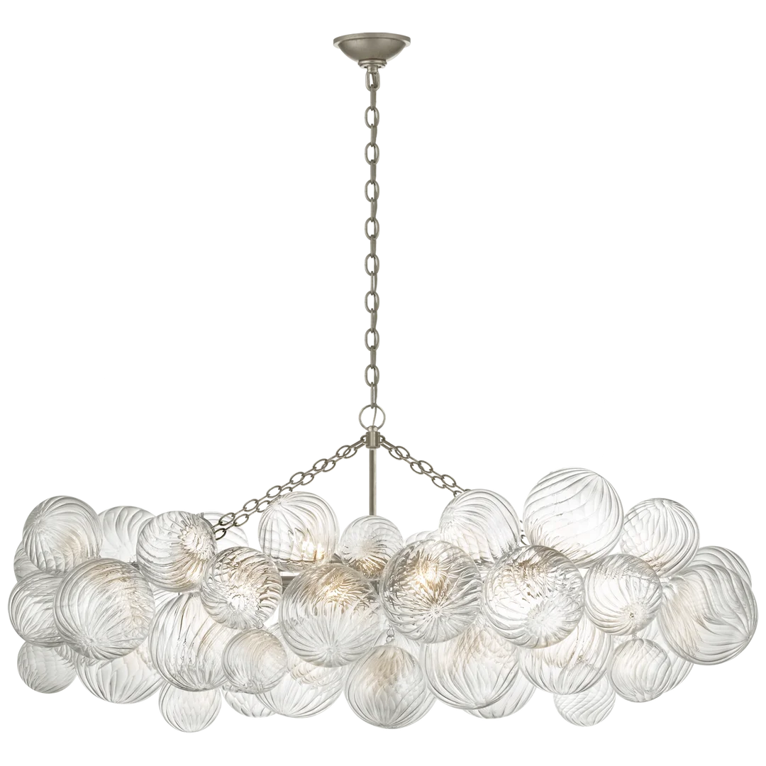 Tiara Medium Linear Chandelier-Visual Comfort-VISUAL-JN 5116BSL-CG-ChandeliersBurnished Silver Leaf-1-France and Son