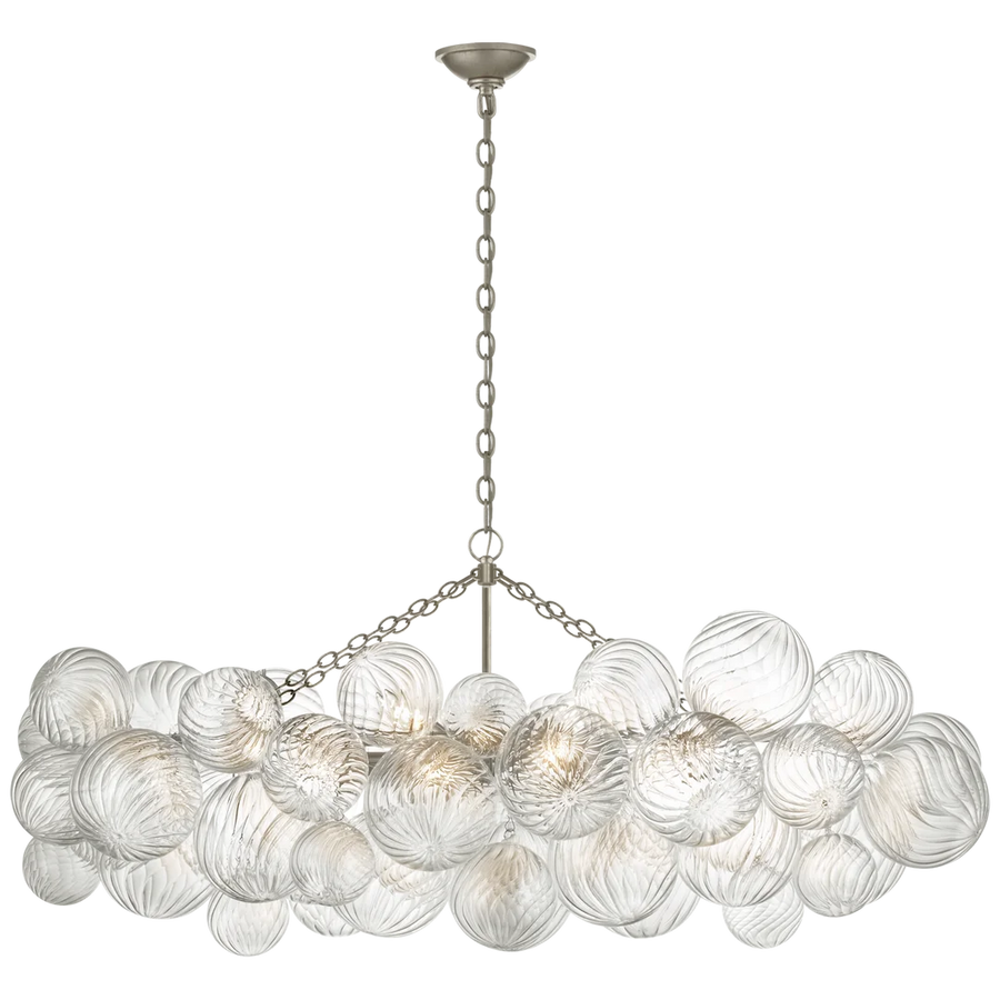 Tiara Medium Linear Chandelier-Visual Comfort-VISUAL-JN 5116BSL-CG-ChandeliersBurnished Silver Leaf-1-France and Son