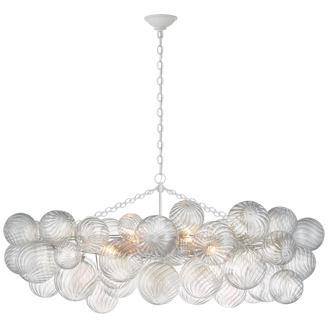 Tiara Medium Linear Chandelier-Visual Comfort-VISUAL-JN 5116PW-CG-ChandeliersPolished Nickel-3-France and Son