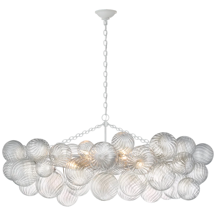 Tiara Medium Linear Chandelier-Visual Comfort-VISUAL-JN 5116PW-CG-ChandeliersPolished Nickel-3-France and Son