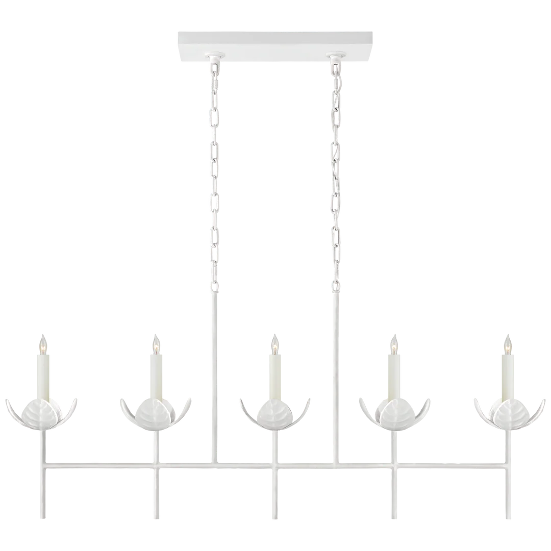 Iyana Large Linear Chandelier-Visual Comfort-VISUAL-JN 5630PW-ChandeliersPlaster White-No Option-6-France and Son