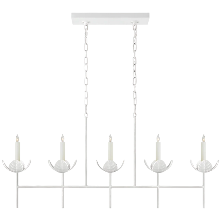 Iyana Large Linear Chandelier-Visual Comfort-VISUAL-JN 5630PW-ChandeliersPlaster White-No Option-6-France and Son