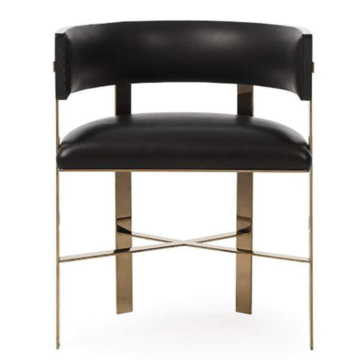 Kelly Hoppen Art Dining Chair - Black Leather-Sonder-FIC2035-Dining Chairs-3-France and Son