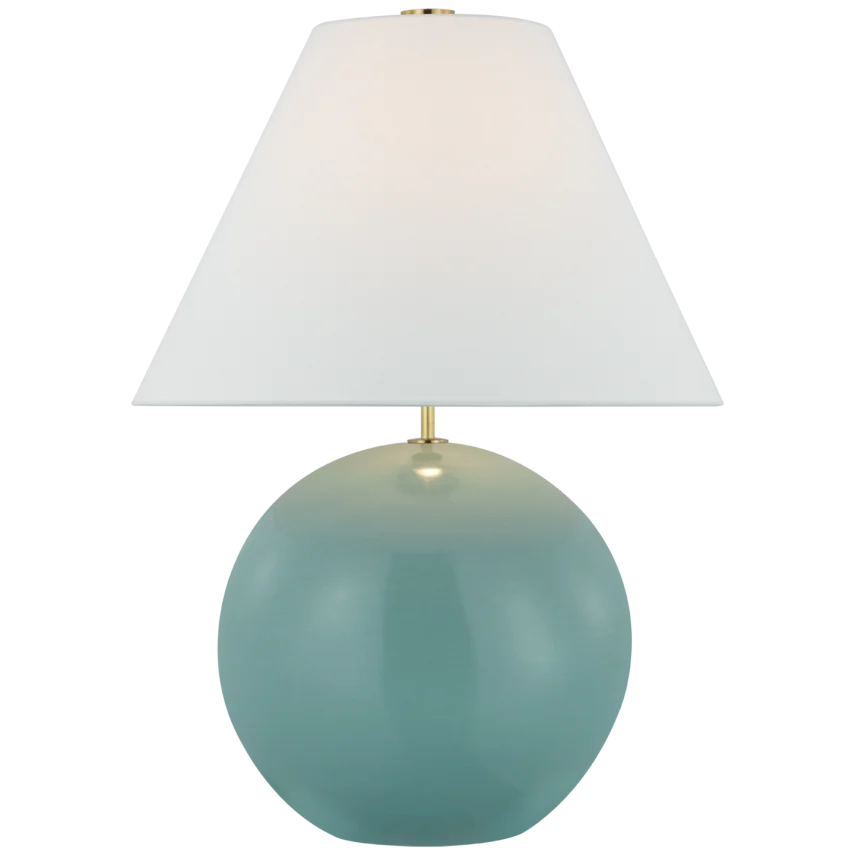Brietta Large Table Lamp-Visual Comfort-VISUAL-KS 3020SFB-L-Table LampsSeafoam Blue-Linen Shade-2-France and Son
