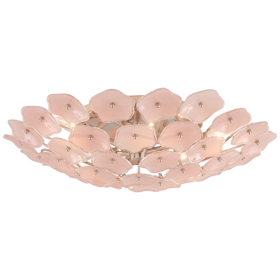 Leigh Large Flush Mount-Visual Comfort-VISUAL-KS 4066SB-BLS-Flush MountsSoft Brass-Blush Tinted Glass-3-France and Son