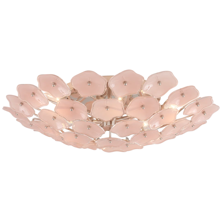 Leigh Large Flush Mount-Visual Comfort-VISUAL-KS 4066SB-BLS-Flush MountsSoft Brass-Blush Tinted Glass-3-France and Son