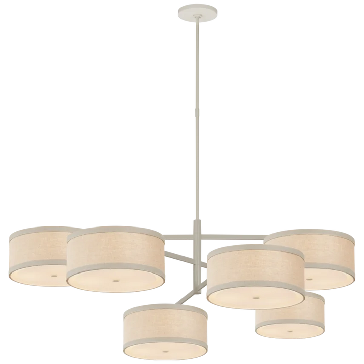 Winona Grande Offset Chandelier-Visual Comfort-VISUAL-KS 5073LC-NL-ChandeliersLight Cream-Natural Linen-4-France and Son