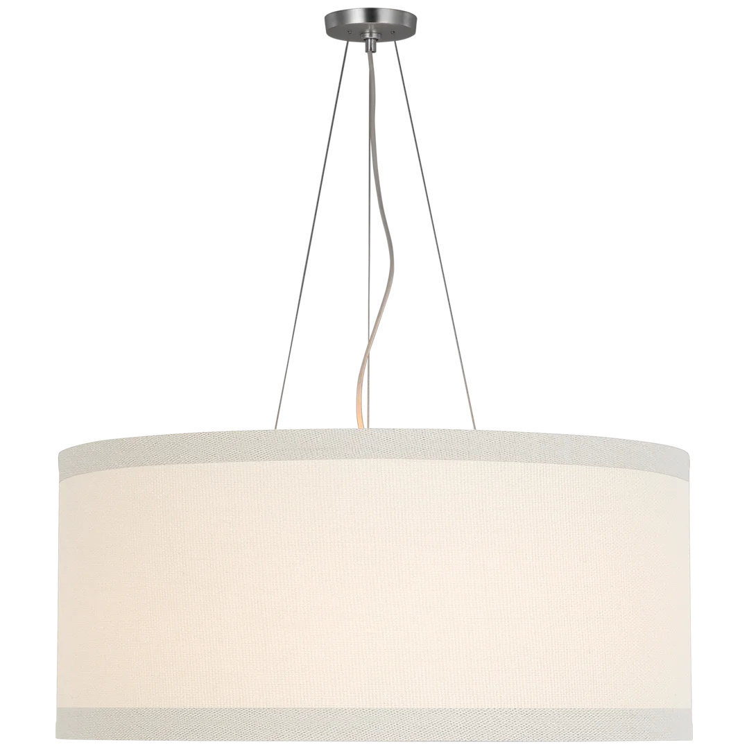 Winona Large Hanging Shade-Visual Comfort-VISUAL-KS 5079BSL-L-PendantsBurnished Silver Leaf - Cream Linen Shade-1-France and Son